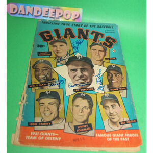 New York Giants Baseball Original 1952 Rare 5 Player Signed Booklet Fawcett Pub